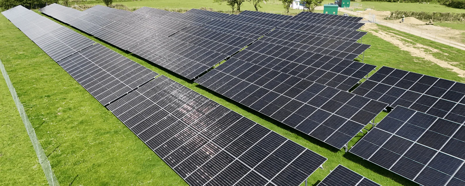 Ground-mount solar farm in the Welsh countryside